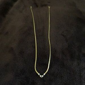 Vintage 14k Gold/Diamond Blue Sapphire Necklace